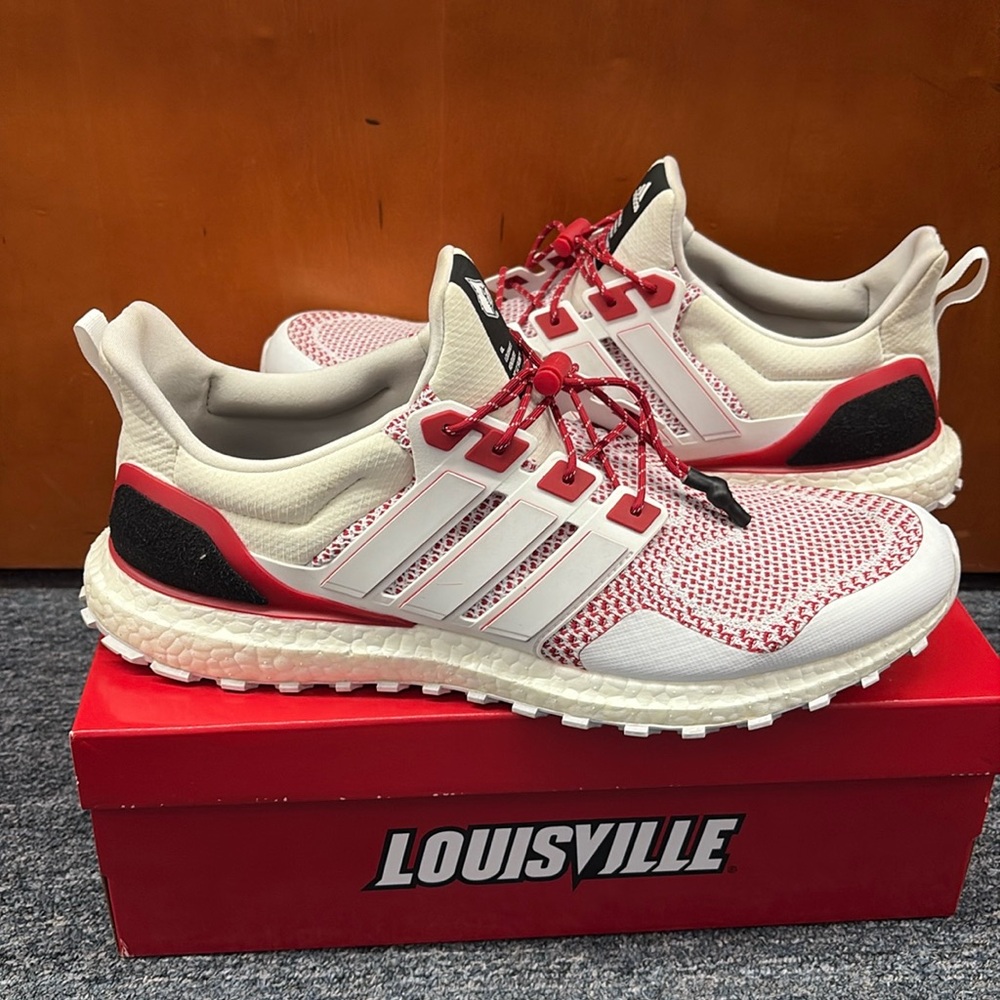 Adidas Ultraboost 1.0 ATR, University of Louisville White/Red Shoe, Size 14